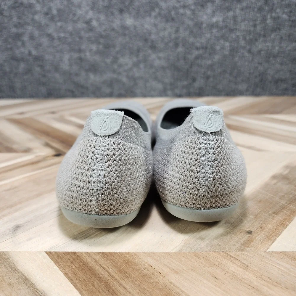 Allbirds Tree Breezers Womens Size 9 Mist Gray Knit Ballet Flats Shoes